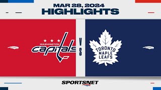 NHL Highlights  Capitals vs Maple Leafs  March 28 2024 [upl. by Netsirhk97]