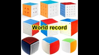 Every Rubiks cube world record from 2x2 to 21x21 [upl. by Birdt]