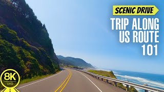 8K Scenic Road Trip on US Route 101  Coastal Drive from Washington to California’s Redwood Forest [upl. by Corina]