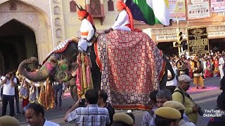 Jaipur Elephant Festival and Parade India Indien Prozession The Teej Festival in Rajasthan Shiva [upl. by Imuya]