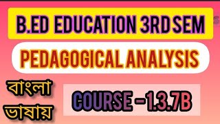 BEd 3rd sem Pedagogical Analysis course 137B  Education Method Practicum [upl. by Ynnatirb269]