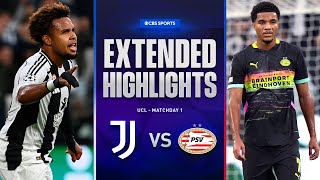 Juventus vs PSV Extended Highlights  UCL League Phase MD 1  CBS Sports Golazo [upl. by Ceevah]