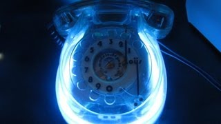 Vintage Kneider Lucite Rotary Telephone Neon Phone LOYS Diffusion Cadran s63 [upl. by Ateuqahs724]