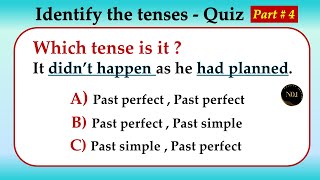 Identify the Tenses Quiz 4  Tenses Quiz  English Grammar  All 12 Tenses  No1 Quality English [upl. by Macknair]