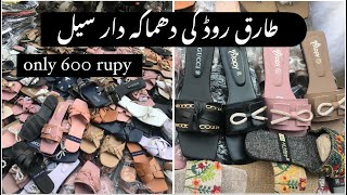 Tariq road karachi  big sale flat  heels  khussa  ONLY 600 rupees [upl. by Leuqim234]