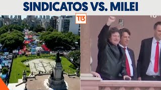 Paro Nacional Sindicatos argentinos miden fuerzas con Javier Milei [upl. by Yajiv472]