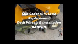 Aftermarket Deck Wheels Installation Cub Cadet XT1 RANWIN [upl. by Atkins]