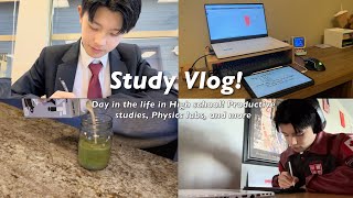 High School Study Vlog💻🥽 Day in my life exam studies physics labs productivity and more [upl. by Nnaul]