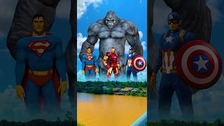 hulk helps iron man super man captain america destroy king kong shorts [upl. by Pierrette]