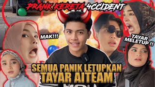 PRANK L3TUPKAN TAYAR KERETA AITEAM SEMUA P4NIK SAMPAI ADA YANG HAMPIR 4CC1DENT [upl. by Veronique]