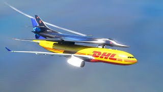 DHL Plane Delivering War Fighter Jet aviation [upl. by Latea]