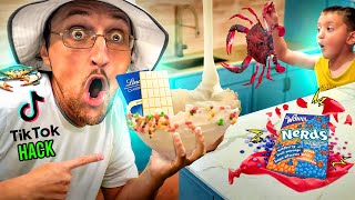 TIK TOK Food Hack  Ghost Crabs Scare Hunt 👻🦀🍴 FV Family Beach House Vlog [upl. by Icnan98]