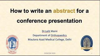 How to write an ABSTRACT for a conference presentation [upl. by Avaria98]