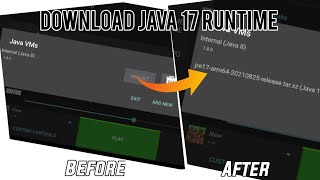 How to add java 17 runtime in pojavlauncher without any 3rd party file  Play 119 without lag [upl. by Eelreveb]