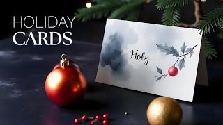 Create STUNNING Watercolor Holiday Cards in MINUTES [upl. by Methuselah637]