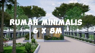 Desain Rumah Minimalis 3D Ukuran 6 x 8 M  House Design [upl. by Royce]