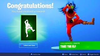 The FREE NEW EMOTE in Fortnite Take The Elf Christmas Emote [upl. by Ettenuahs675]