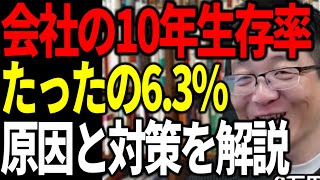 会社の10年生存率はたったの63 企業が生き残れない原因と対策を解説します [upl. by Dranyl853]