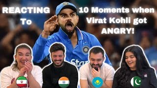 Reaction to 10 Moments when Virat Kohli got ANGRY  Foreigners React [upl. by Gnilrets489]