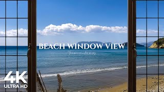 4K Greece Beach window view  Relaxing Calming Ambience [upl. by Uird]