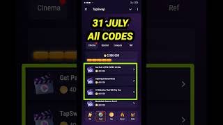 TapSwap 31 July All Mission Code  TapSwap Code Today  Today TapSwap Video Code 31 July [upl. by Suivatna]