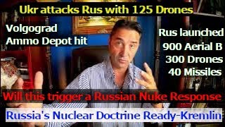 Rus attacked with 125 drones ammo depo hit Will this trigger Nuke response Rus response [upl. by Ilise]