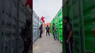 Money heist vs police moneyheist parkour escape kitilamanaattitudeshortfeed shorts subscribe [upl. by Ahsiled]