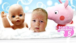 Bébé born en français Vidéo pour enfants Lécole des mamans № 5  la baignade [upl. by Sesylu]