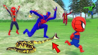 team spider man vs bad guy joker ► spiderman 2099 Rescue kid SpiderMan from snake funny animation [upl. by Rodge]