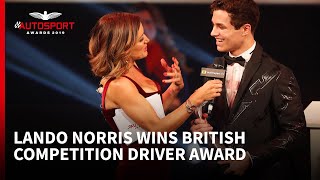 Lando Norris wins British Competition Driver of the Year  Autosport Awards [upl. by Egide846]