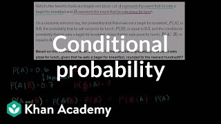 Calculating conditional probability  Probability and Statistics  Khan Academy [upl. by Bigler867]