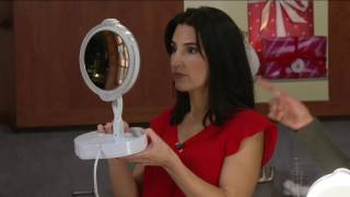 Floxite 9X1X Lighted Adjustable Vanity Mirror w Storage on QVC [upl. by Ailak98]