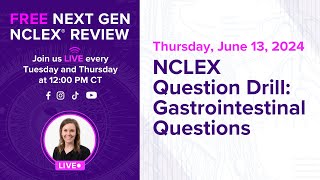 Free Next Gen NCLEX Review NCLEX Question Drill Gastrointestinal Questions [upl. by Pompei]