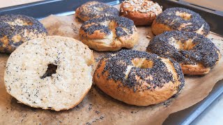 Bajgle z makiem na drożdżach  bez zakwasu 🥯bajgle bagels mak poopy breakfast śniadanie viral [upl. by Beckerman]