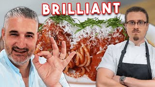 Joshua Weissmans Spaghetti And Meatballs Recipe Italian Chefs Reaction [upl. by Killam149]