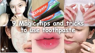 9 MAGIC benefits of toothpaste beauty tips and tricks [upl. by Schmitt]