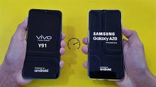 Samsung Galaxy A20 vs Vivo Y91  Speed Test  HD [upl. by Attelocin]