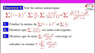 Exercice corrigé Nature et somme dune série numérique [upl. by Yerffoeg]