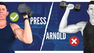 Tutorial Press Arnold con Mancuernas Rutina Hombro [upl. by Justine954]