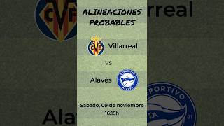 Alineaciones Probables Villarreal  Alavés [upl. by Arytal994]