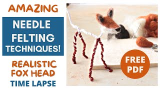 NEEDLE FELTED FOX TIME LAPSE  needlefeltingtutorial [upl. by Ariuqahs]