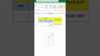 حساب السن من تاريخ الميلاد tips excel [upl. by Nittirb174]