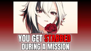 You get stabbed during a mission  Arlecchino x Listener Genshin [upl. by Leonsis993]