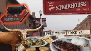 The Oldest Steakhouse in Fort Worth Stockyards  Risckys Steakhouse  Ft Worth Stockyards Full Tour [upl. by Tracey289]