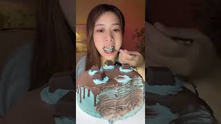 Crepe cake🎂 mukbang crepecake mintchocolate cake food eatingsounds asmr cr kwaii app [upl. by Snow]