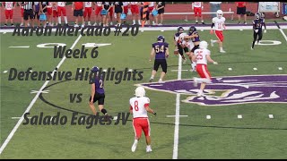 Aaron Mercado Week 6 Defensive Highlights Salado Eagles JV [upl. by Hazlip]