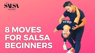 Salsa for Beginners  8 Salsa Basic MOVES for the absolute BEGINNER [upl. by Lalla]