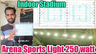 ▶️Arena Sports Light  Indoor Stadium flood light 250watt flood light fitting Bajaj flood light [upl. by Thurmann604]