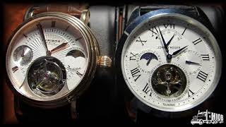 Tourbillon from China Johnny Roger by Seagull i Akribos XXIV Dual Time [upl. by Doris]