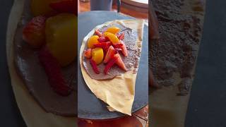 NutellaFrutillaDurazno⭐️🧡😄 food crepe crepas foodie crepesdulces dessert crepa crepera [upl. by Xuaegram]